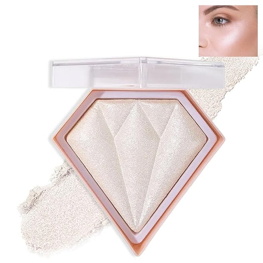 White Highlighter Makeup Palette Face Highlighter Powder Iluminadores De Maquillaje Narutal Shimmer Glitter Highlighter Contour Powder Makeup Palette-01 Pearl White-Velvo Beauty