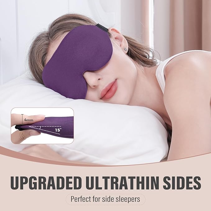 YIVIEW Sleep Mask for Side Sleeper, Complete Light Blocking 3D Sleeping Eye Mask, Soft Breathable Eye Cover for Women Men, Relaxing Zero Pressure Night Blindfold-Velvo Beauty