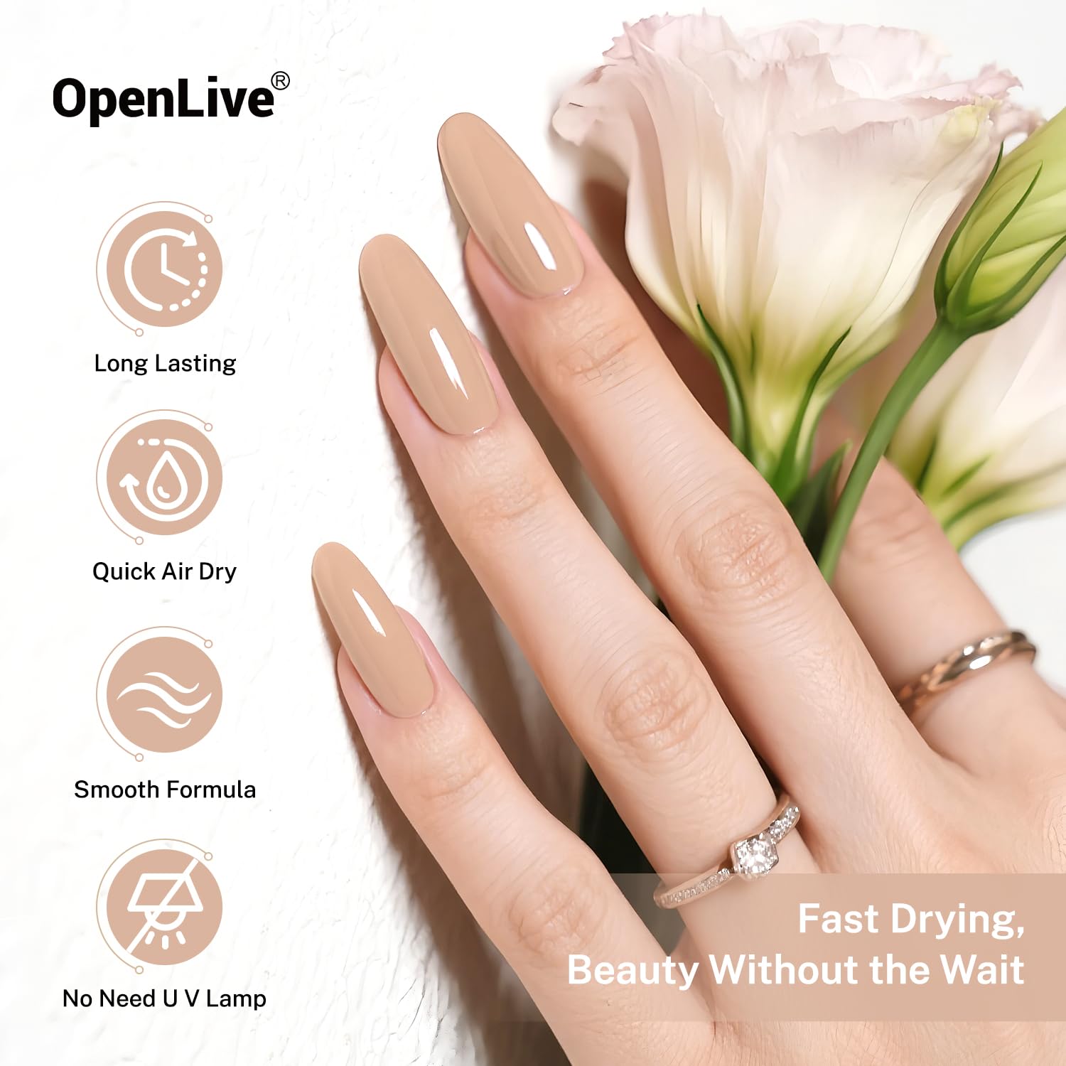 16.5ml Nude Pink Nail Polish Large Volume Quick Drying Light Pink Nail Polish, Fast Drying and Long Lasting Color Nail Art DIY Home Manicure Gift for Women-Velvo Beauty