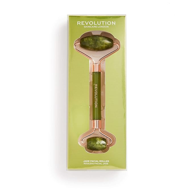 Revolution Skincare London, Jade Face Roller, Massager for Face, Neck & Body, 57g-Velvo Beauty