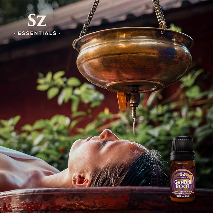 Gandhi Root Essential Oil, 100% Pure Sugandh Mantri Oil, Steam Distilled from Homalomena Aromatica - Sweet & Woody Scent w/Earthy Overtones - Therapeutic Grade & Vegan - 0.17oz (5ml)-Velvo Beauty