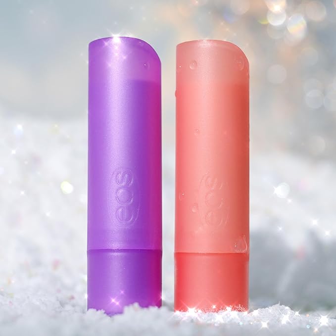 eos Holiday Lip Balm Gift- Cranberry Joy & Merry Berry, Stocking Stuffers, All-Day Moisture Lip Care, 0.14 oz, 2-Pack-Velvo Beauty