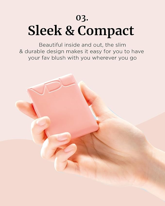 VDL Cheekstain Pastel Blush for Cheeks (Hey, Gorgeous, 0.2oz) - Lightweight, Velvet Powder Formula - Seamless, Long-Lasting, Natural-Looking Glow | Korean Makeup-Velvo Beauty