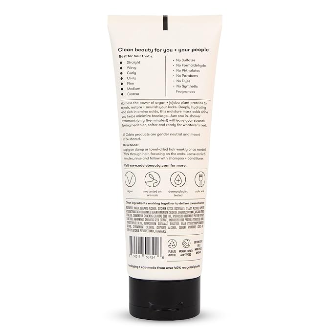 Moisture Hair Mask, Conditioner Treatment with Jojoba and Argan Oils for All Hair Types + Textures, 8 Fl Oz-Velvo Beauty