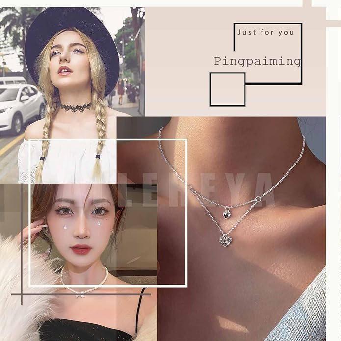 Vintage Layered Square Pendant Necklace Multi Circle Necklace Gold Square Choker Necklace Layer Circle Necklace Jewelry for Women-Velvo Beauty