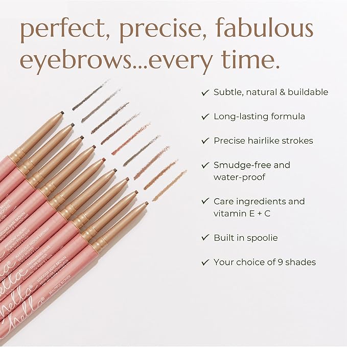 Chella Eyebrow Pencil – Easy-to-Use Brow Definer for Shaping, Filling & Blending – Long-Wear Medium Brown Eyebrow Pencils for Women with Precise Tip (Medium brown)-Velvo Beauty