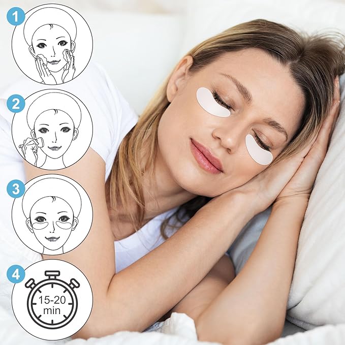 Under Eye Patches 2 Pairs, Silicone Reusable Eye Patches, Under Eye Mask for Skin Care Effect to Reduce Wrinkles and Fine Lines (Black, White)-Velvo Beauty