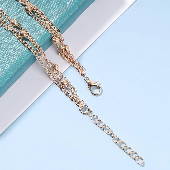 Boho Layered Disc Coin Necklace Choker Gold Cactus Pendant Necklace Stacking Satellite Chain Necklace Vintage Multilayer Necklace Chain Jewelry for Women and Girls Gifts-Velvo Beauty