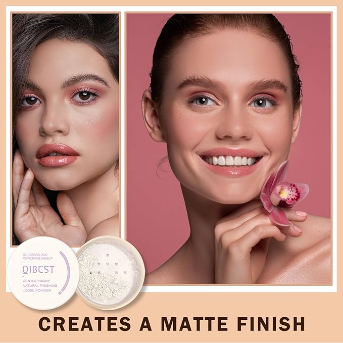 Setting Powder Loose Face Powder Lightweight Soft Smooth Brighten Minimizes Pores Long Lasting Oil Control Loose Powder Makeup For Matte Flawless Finish 01#Foggy White-Velvo Beauty