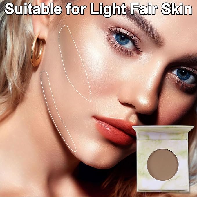 Matte Contour Palette, Face Sculpting Grey Contour Powder Palette for Light Fair Skin, Cool Toned Face Bronzer Makeup Contouring Palette, Buildable Matte Bronzer, 02#Dark Brown-Velvo Beauty