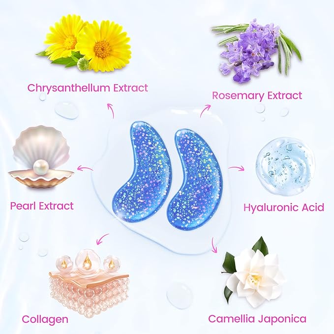 Under Eye Patches (24 Pairs) - Eye Gel Pads for Wrinkles, Puffy Eyes, Dark Circles, Eye Bags, Natural Collagen Eye Gels Pads, Under Eye Mask Patches for Refreshing, Revitalizing-Velvo Beauty