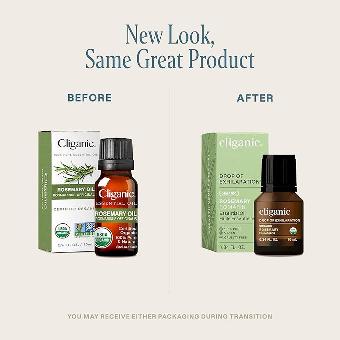 Cliganic Organic Rosemary Essential Oil, 100% Pure Natural, for Hair, Skin, Aromatherapy | Non-GMO Verified (Packaging May Vary)-Velvo Beauty