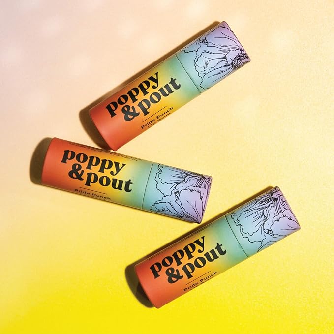 Poppy & Pout Pride Punch Jumbo Lip Balm | All Natural Lip Balms & Moisturizers | Hydrates with Beeswax, Vitamin E, Organic Coconut Oil | Cruelty-Free | Lip Balm in Recyclable Cardboard Tube-Velvo Beauty