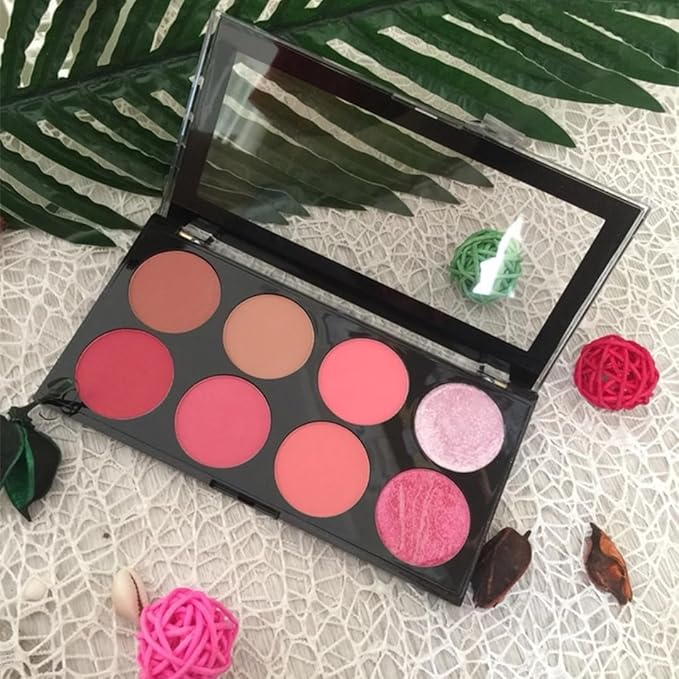 Makeup Revolution Ultra Blush Makeup Palette, Bronzer & Highlighter, Includes 8 Shades, Gluten free, Vegan & Cruelty Free, Sugar & Spice, 13g-Velvo Beauty