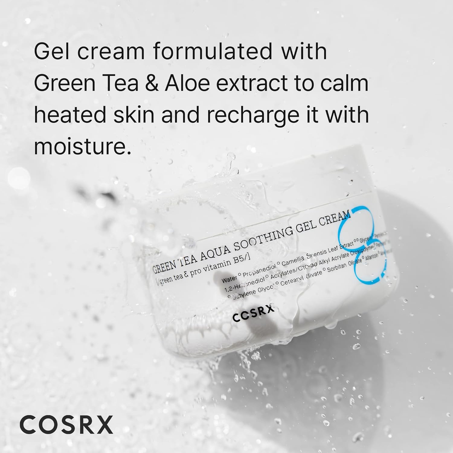 COSRX Hydrium Green Tea Aqua Soothing Gel Cream, 1.69 fl.oz / 50ml | Lightweight Daily Cream | Camelia, Aloe Gel | Korean Skin Care, No Animal Testing, Paraben Free-Velvo Beauty