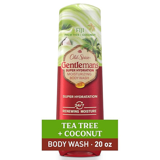 Old Spice Body Wash GentleMan’s Super Hydration for Men, 24/7 Renewing Moisture, Gentle on Skin with Skin Conditioners, Fiji with Palm Tree + Coconut Scent, 20 oz-Velvo Beauty