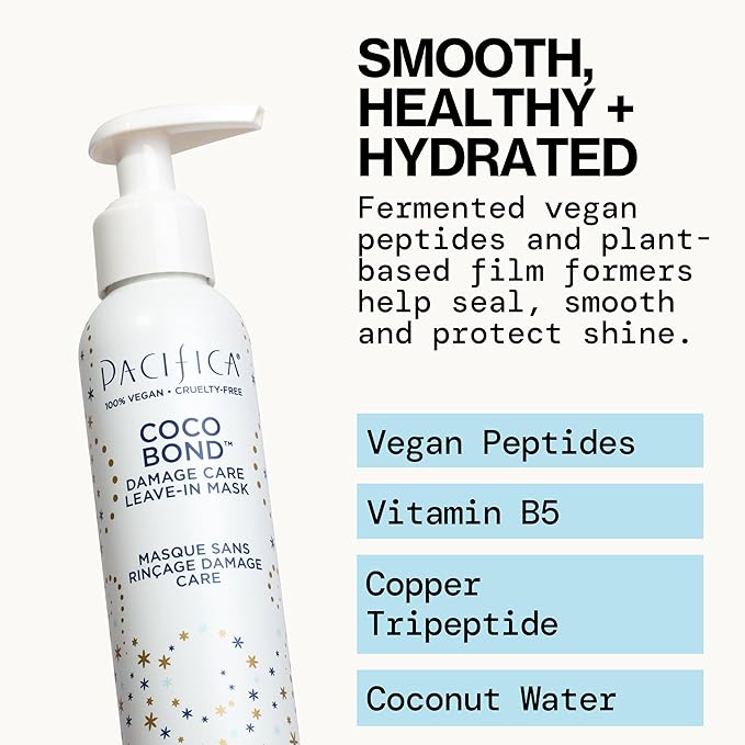 PACIFICA Beauty, Coco Bond Damage Care Leave-In Repair Mask Treatment, Dry & Damaged Hair from Bleach, Color, Chemical Services, Chlorine, & Heat, Coconut, Vegan-Velvo Beauty