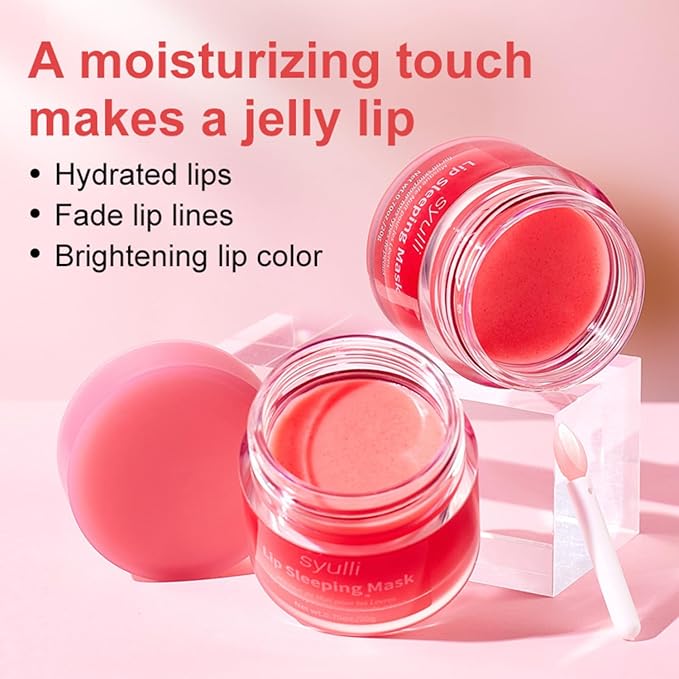 Sleeping Lip Mask,Organic Vitamin C Lip Sleeping Mask Hydrate & Repair Sleeping Lip Balm, Nourish Overnight Lip Care Treatment Lip Line & Color Improve,Crack & Dry Sleeping Lip Mask For Women & Men-Velvo Beauty