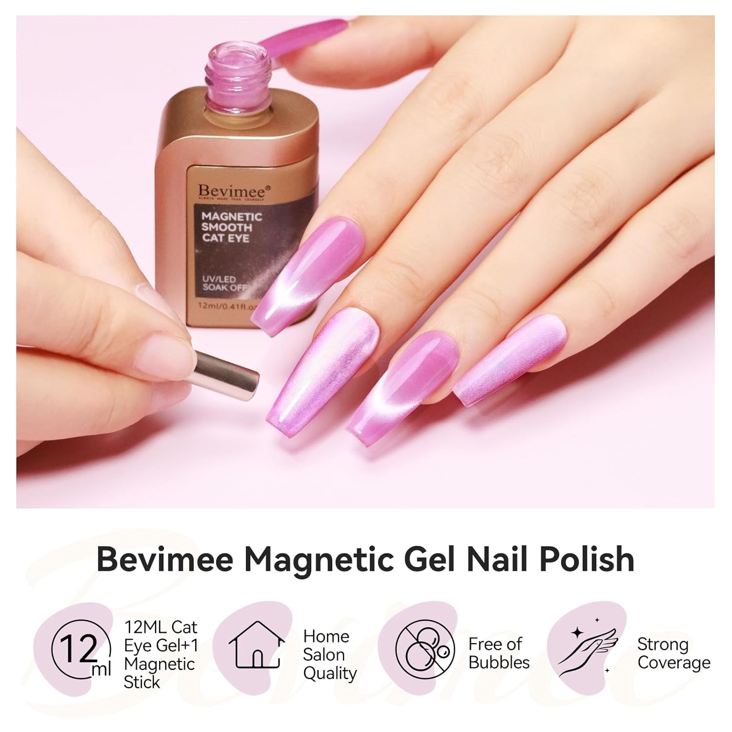 Cat Eye Gel Polish Moonlight 12ML, Magnetic Cateye Shiny Holographic Nail Polish for Nail Art 1PCS-Velvo Beauty