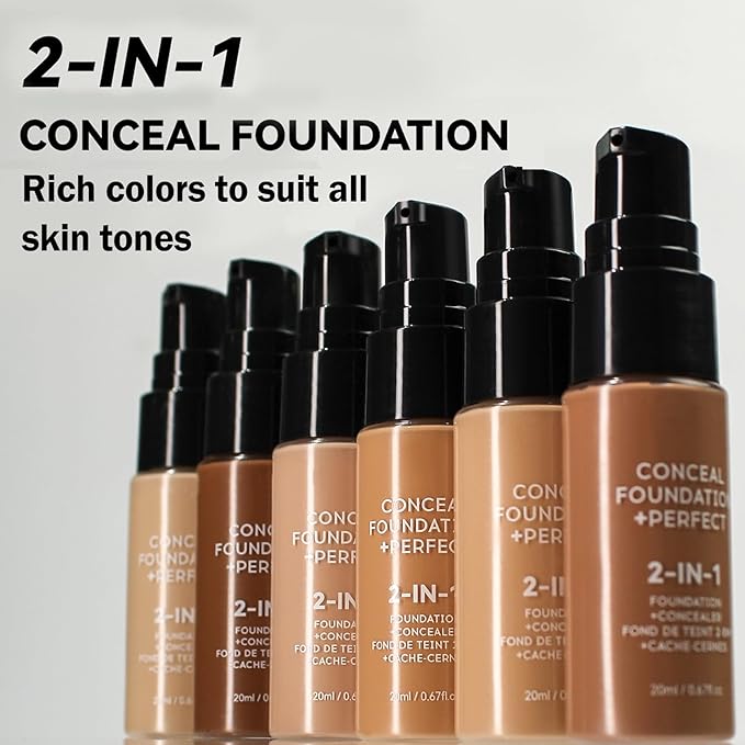 Concealer Full Coverage Foundation for Mature Skin,Oil Control Matte 2 in 1 Concealer liquid Foundation Makeup Waterproof Base De Maquillaje Alta Cobertura-01 Sand-Velvo Beauty