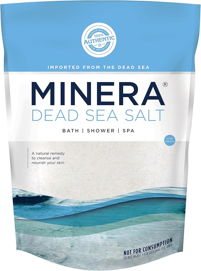 Minera Fine Grain Dead Sea Salt for Bath & Soaking – 19 lbs, Fast-Dissolving, 100% Pure & Natural, Unscented, Skin-Nourishing Bulk Sea Salt-Velvo Beauty