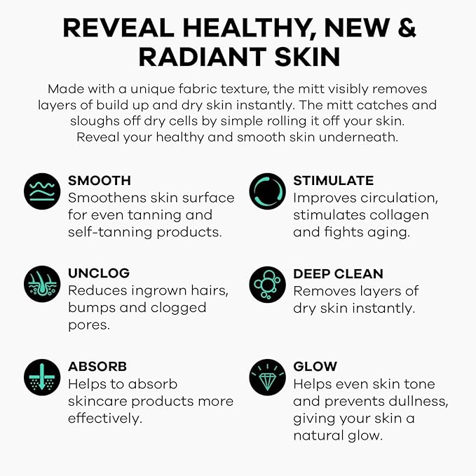 Dermasuri Deep Exfoliating Face Mitt - Scrubber, Dead and Dry Skin Remover for Men and Women - Exfoliator Gloves for Shower and Dry Use - (2 Pack)-Velvo Beauty