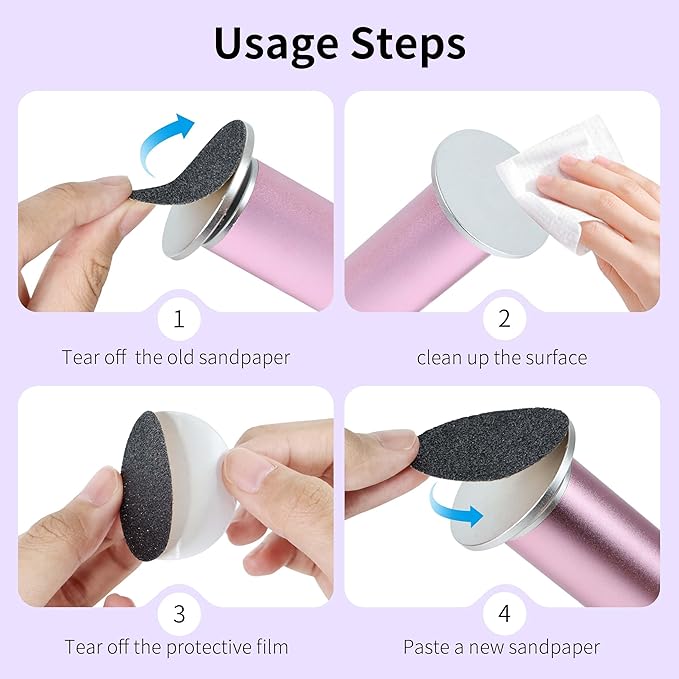 120PCS Fine 180 Grit Replaceable Sandpaper Discs for Electric Foot Callus Removers - 42mm Ultra-Soft Foot File Refills - Gentle Polishing & Baby-Smooth Finish-Velvo Beauty