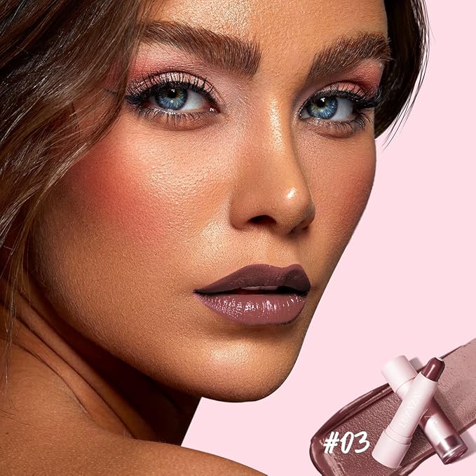 Tinted Lip Balm Chapstick with Color, Natural Semi - Gloss Finish, Hydrating/Coloring 2 in 1 Moisturizer Lip Stick for Girls & Women #03 Nude-Mauve-Velvo Beauty
