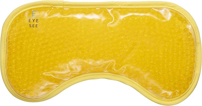 Plush Gel Eye Mask for Puffy Eyes, Yellow - Cold Eye mask to Treat Dark Circles, Sinuses, Dry Eyes, and for Allergy Relief - Microwave Safe for Heat Therapy-Velvo Beauty