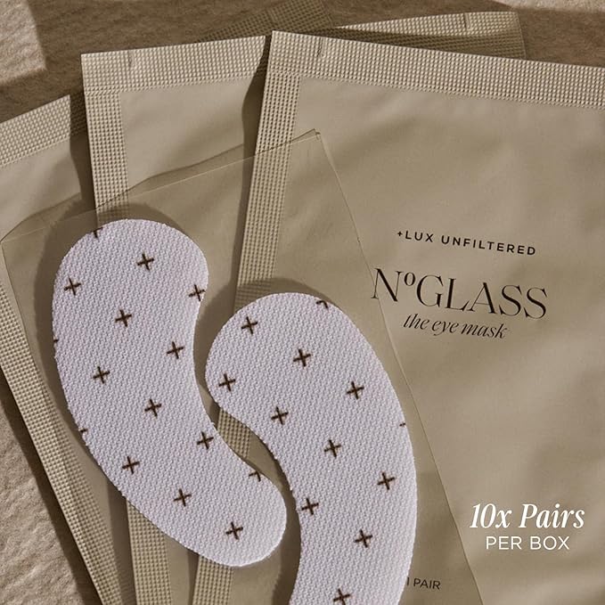 '+ Lux Unfiltered Cooling Under Eye Patches - Anti-Slip Caffeine Infused Korean Eye Mask - Reduces Puffiness, Brightens, & Hydrates Skin - Fragrance Free, Vegan, & Cruelty Free - 10 Count-Velvo Beauty