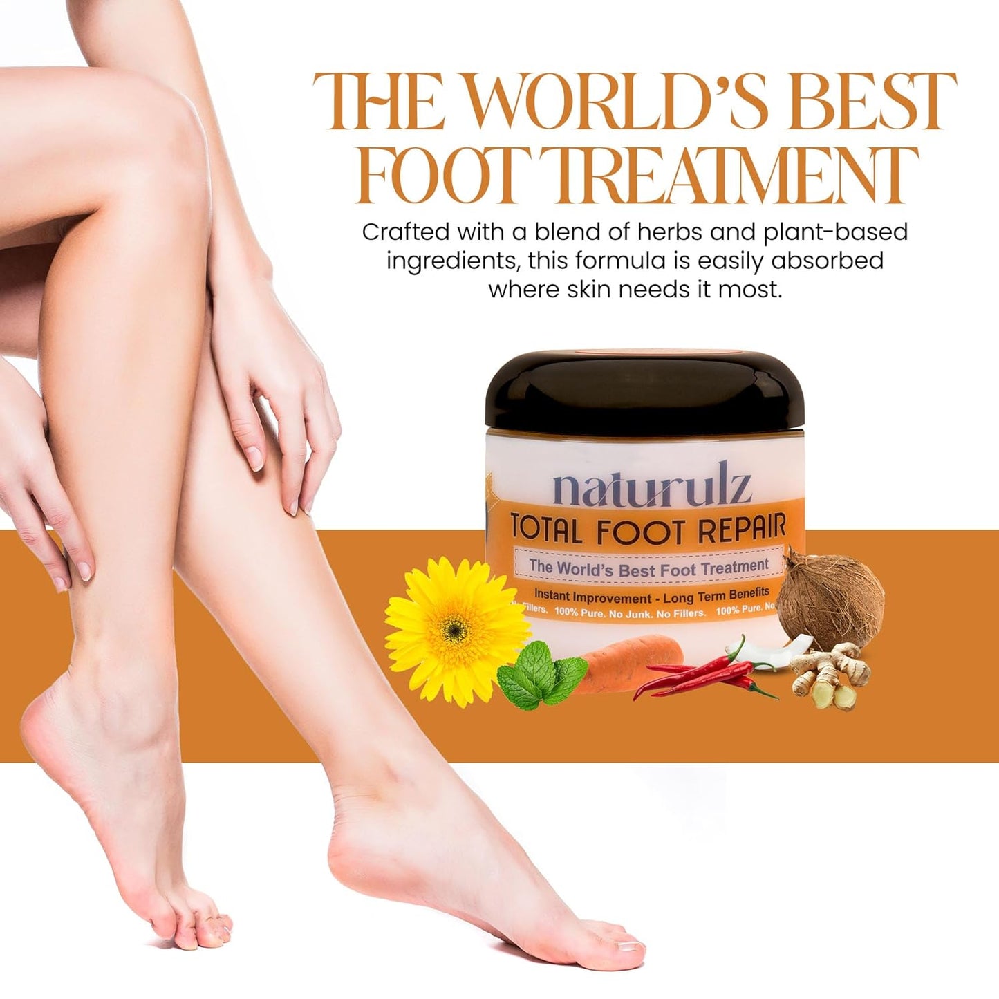 Naturulz Total Foot Repair 4oz – No Junk Foot Cream for Dry, Rough Skin & Cracked Heels, Lightweight & Compact Moisturizer for Feet, Knees, Elbows & Hands, Softens, Repairs & Smooths Cracked Skin-Velvo Beauty