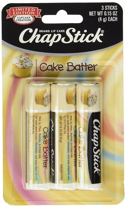 Chap Stick Lip Care - Limited Edition - Cake Batter - 3 Count Sticks Per Package - Pack of 3 Packages-Velvo Beauty