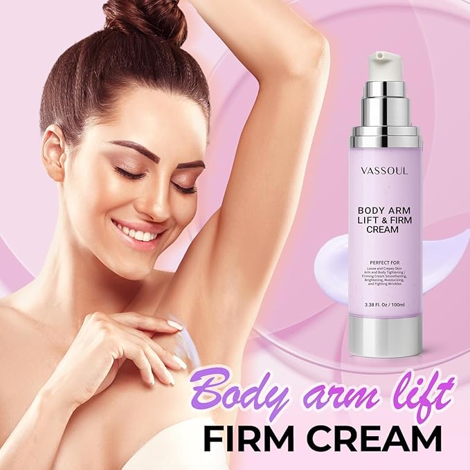 VASSOUL Lift and Firm Arm Cream : Skin Tightening Cream for Body - Firms Loose Skin, Reduces Cellulite on Arms, Thighs & Butt – 100ML-Velvo Beauty