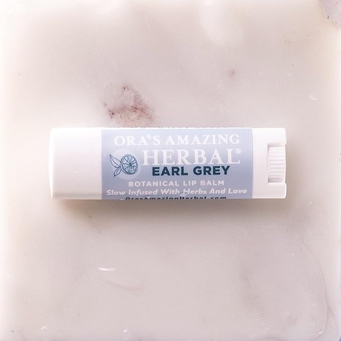 Natural Earl Grey Lip Balm, Bergamot Essential Oils Paraben Free, Healthy Lip Balm For Dry Cracked Lips 2 Pak With Organic Coconut Oil No Synthetic Fragrance Made In USA Ora's Amazing Herbal 2 Pak-Velvo Beauty