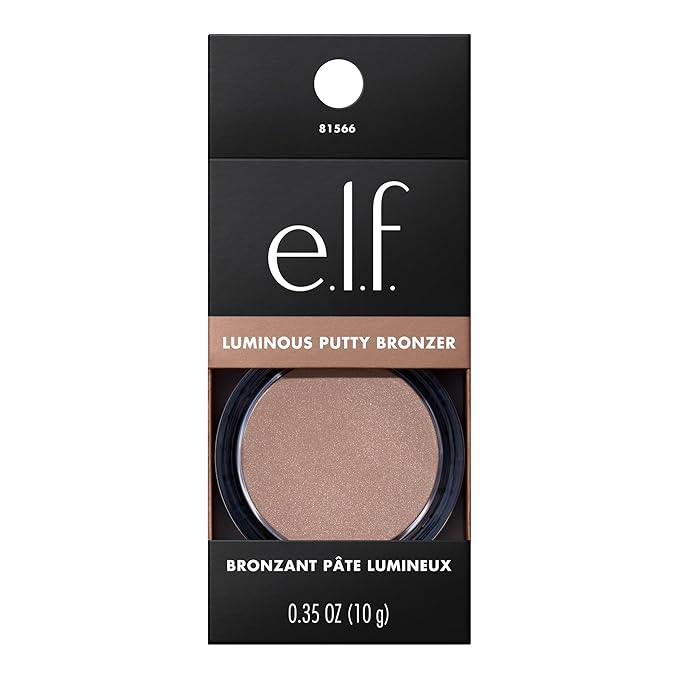 e.l.f. Luminous Putty Bronzer, Lightweight Putty-to-Powder Bronzer For A Radiant, Glowing Finish, Highly Pigmented, Vegan & Cruelty-Free, Vacay Mood-Velvo Beauty