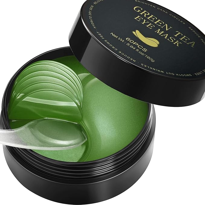 Under Eye Patches, Green Tea, 30 Pairs, Skin Treatment Masks for Dark Circles, Puffiness, Wrinkle, Hydrating Eye Mask, Anti-Ageing, Collagen, Plant Extract-Velvo Beauty