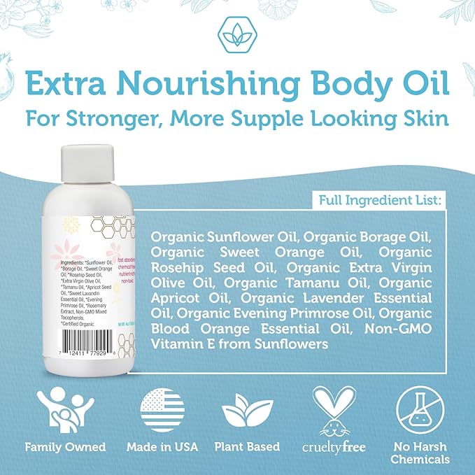 Era Organics Organic Stretch Mark Oil for Pregnancy - Extra Moisturizing Belly Oil for Pregnancy - Pregnancy Oil to Prevent Stretch Marks - Pregnancy Must Haves-Velvo Beauty