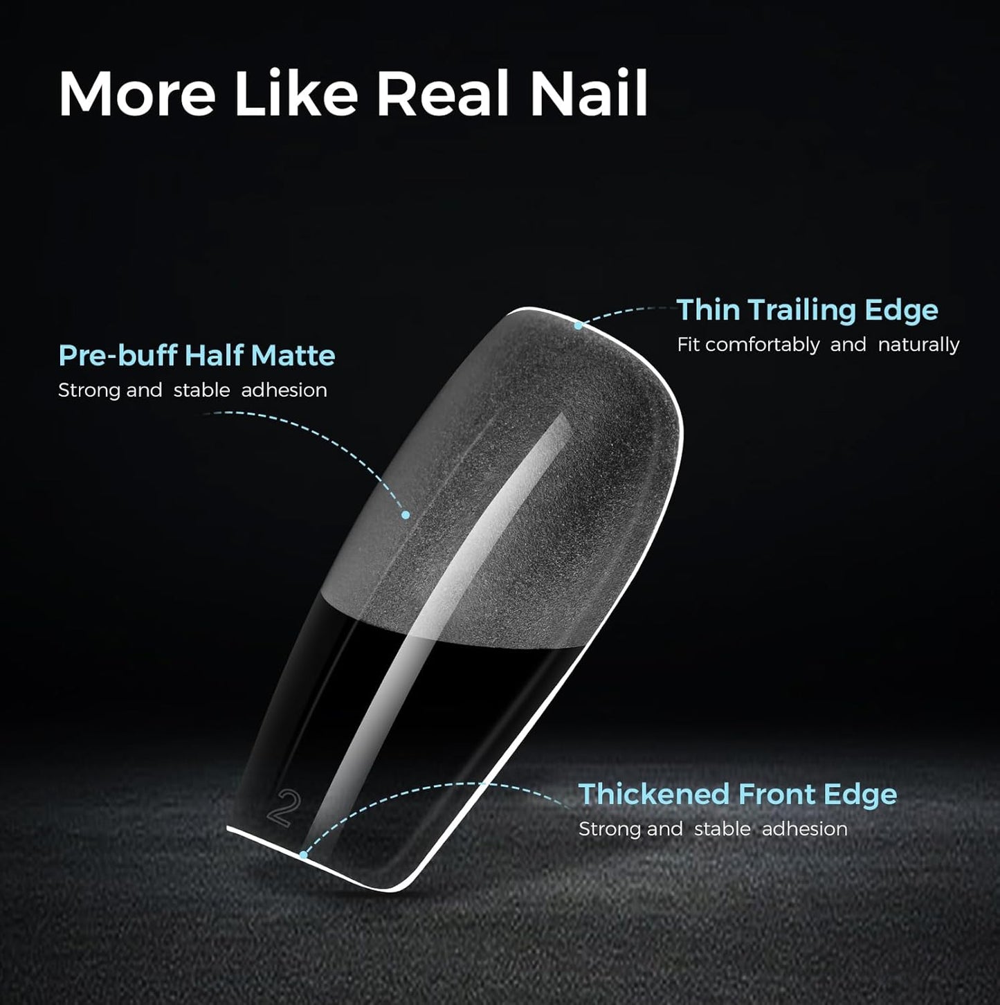 TOMICCA Medium Coffin Nail Tips Acrylic Nails 240Pcs Acrylic Nail Kit 15 Sizes Clear Nails Pre-shaped Gel Nail Tips for Nail Extensions Home DIY Salon-Velvo Beauty