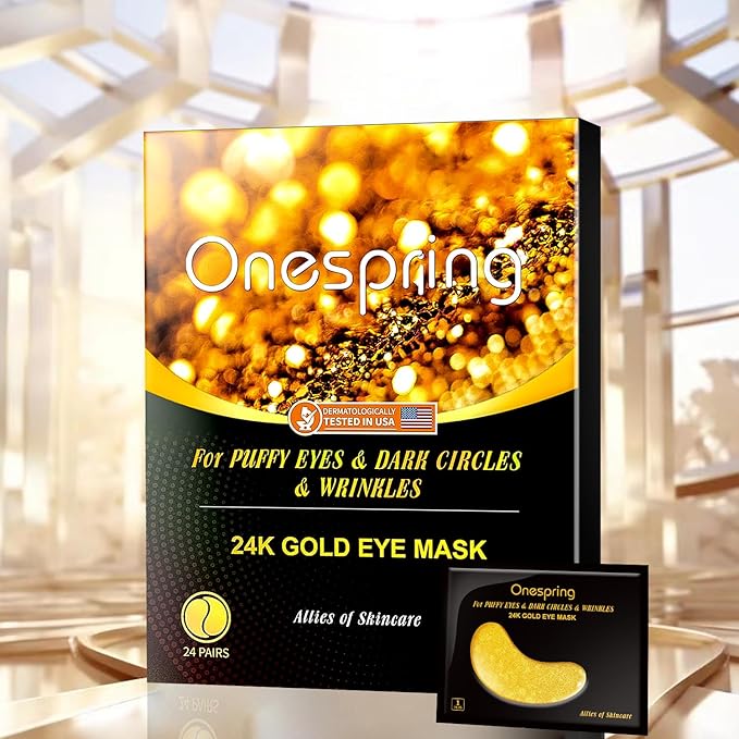 Under Eye Patches (24 Pairs) - Gifts for Women - Golden Under Eye Mask for Dark Circles, Puffiness & Wrinkles, Eye Gels Pads for Refreshing, Revitalizing - Bridesmaid Gifts-Velvo Beauty