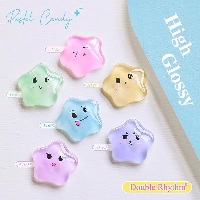 Double Rhythm 6 Pcs 15 ML Gel Polish Set Same Color Same Bottle Soak Off Gel Polish Kit Nail Art Manicure Salon DIY at Home for Women (Jelly Pink Purple Green Yellow Blue-T6-22)-Velvo Beauty