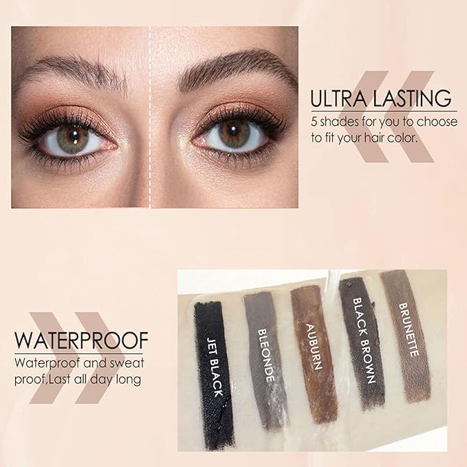 Waterproof Liquid Eyebrow Gels, Smudge-Proof, Sweat Resistant, Full Natural-24Hours Long Lasting Tinted Makeup Color Gel with Brow Pen (BLONDE)-Velvo Beauty
