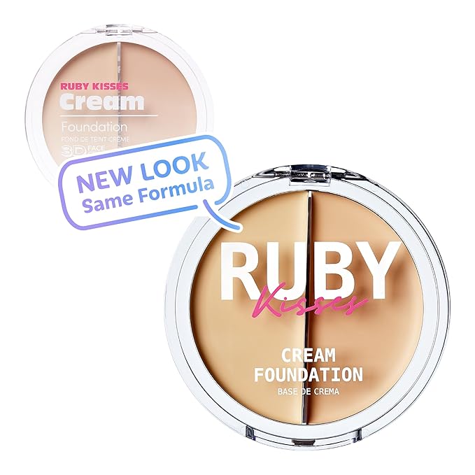 Ruby Kisses Cream Foundation 3D Face Creator 2-Color Foundation and Concealer, 12 Hour Wear Long Lasting, Medium to Full Coverage (Level 1)-Velvo Beauty