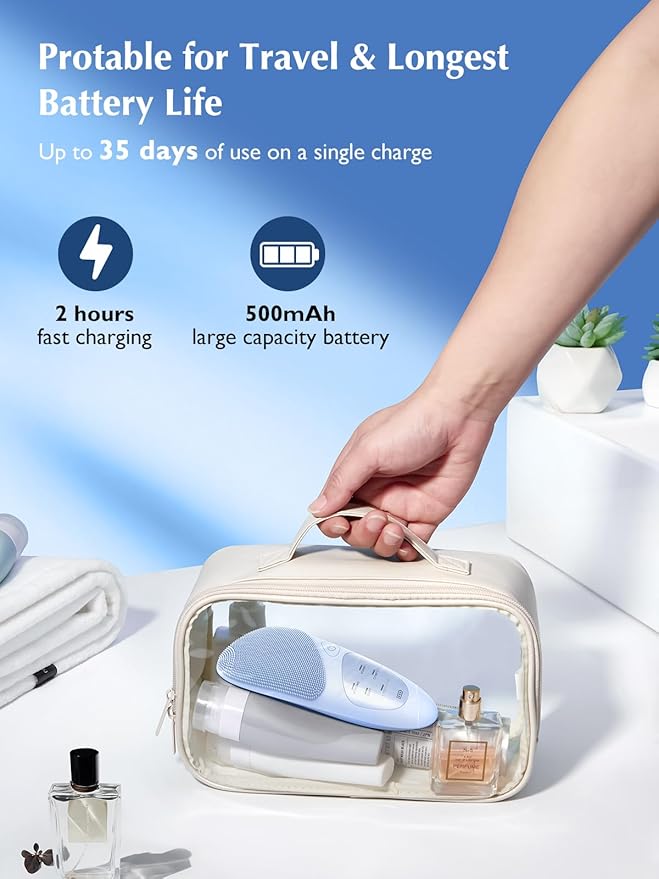 COSLUS Facial Cleansing Brush Silicone Face Scrubber: IPX7 Waterproof Rechargeable Face Wash Brush, 4 Cleansing Modes, Electric Face Brush for Cleaning, Exfoliating, Massaging-Velvo Beauty