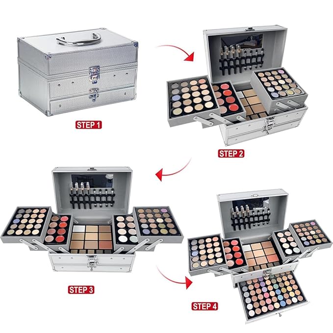 VERONNI 132 Colors All In One Makeup Palette For Women, Eyeshadow Makeup Palette Set, Professional Full Eye Makeup Kit Lipstick Concealer Contour Face Makeup Cosmetics Kit (132 colors)-Velvo Beauty