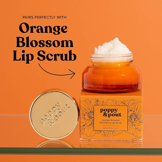 Poppy & Pout Orange Bloom Jumbo Lip Balm | All Natural Lip Balms & Moisturizers | Hydrates with Beeswax, Vitamin E, Organic Coconut Oil | Cruelty-Free | Lip Balm in Recyclable Cardboard Tube-Velvo Beauty