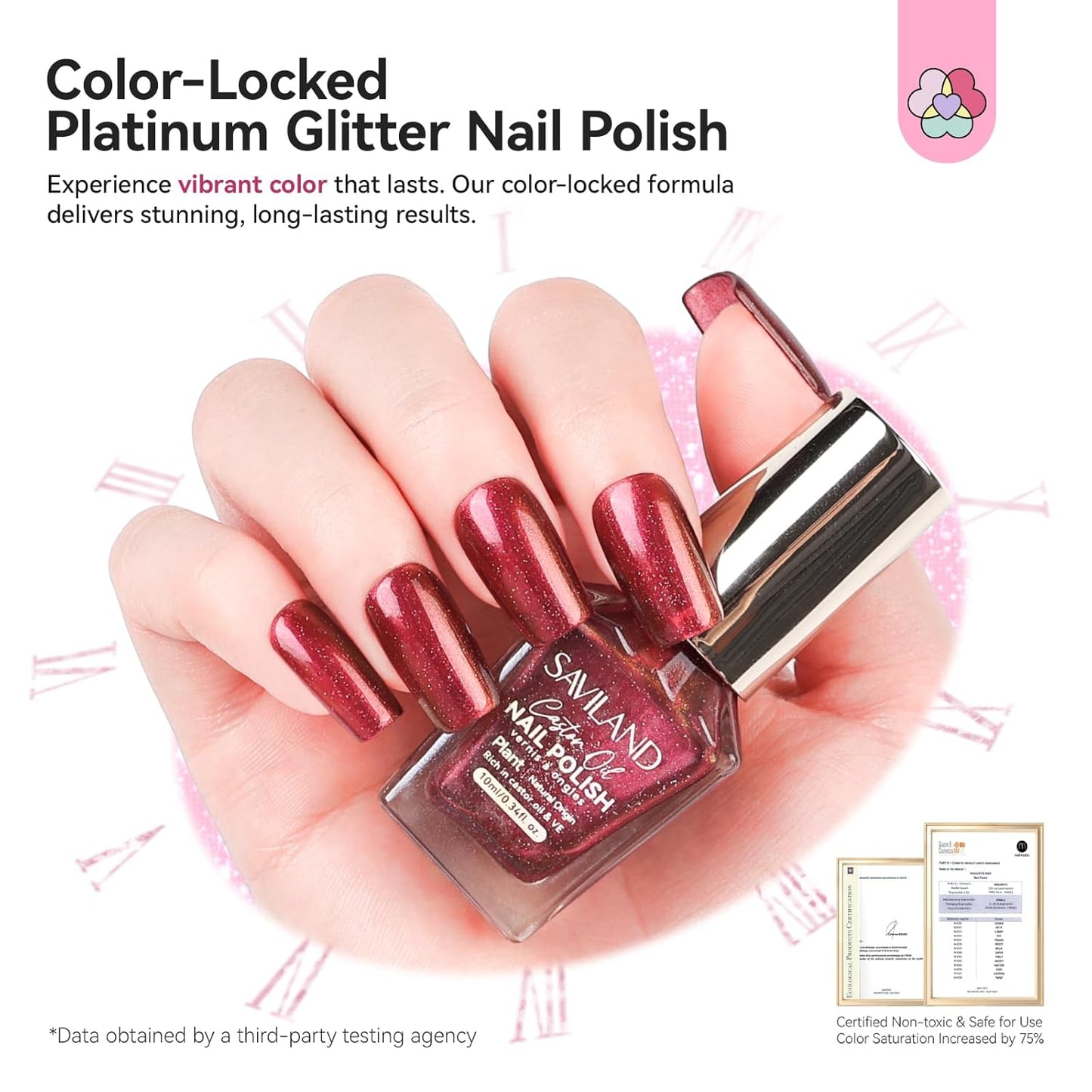 SAVILAND Color Artistry Chameleon Nail Polish - 7 Days Shimmer Dark Purple to Gold Color Shift Fast Dry Fingernail Polish, Metallic Sparkly Shiny Nail Lacquer Nail Art Salon Home-Velvo Beauty