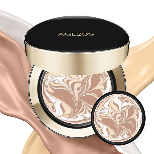 AGE20'S Signature Essence Pact SPF 50+ | Pack of 2 | 23W BEIGE | Cream Foundation, Dewy Finish, Natural Coverage | Korean Cushion Foundation-Velvo Beauty