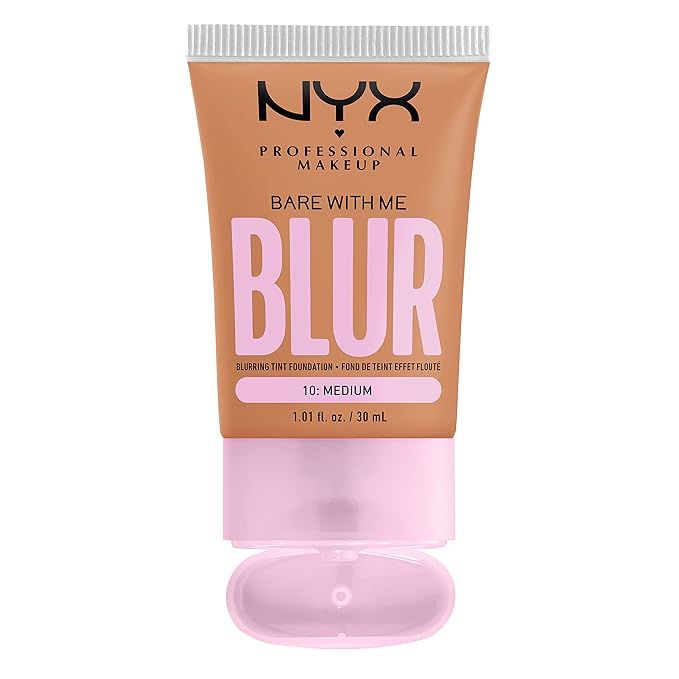 NYX PROFESSIONAL MAKEUP Bare With Me Blur Skin Tint Foundation Make Up with Matcha, Glycerin & Niacinamide - Medium-Velvo Beauty