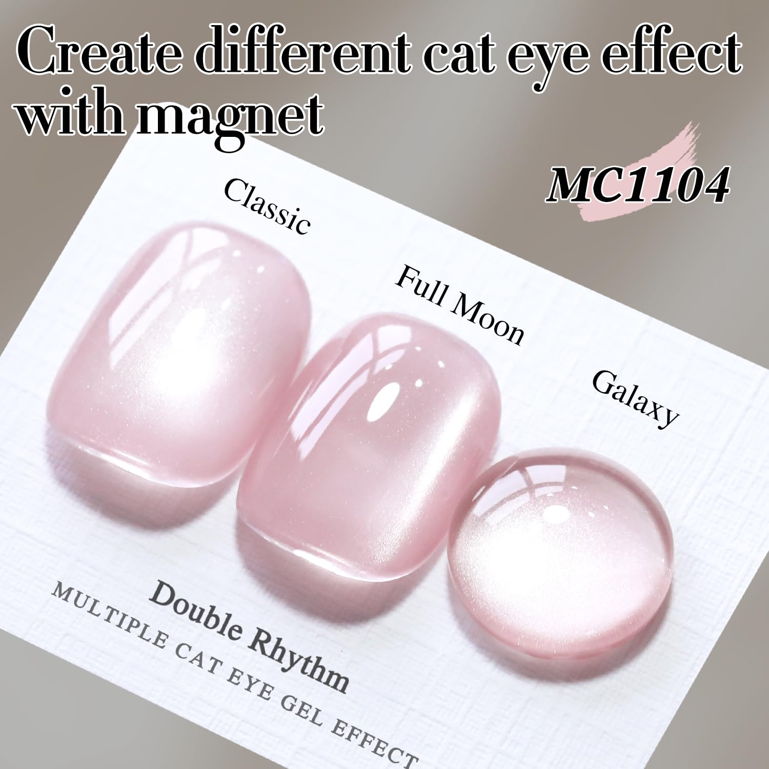 Double Rhythm Jelly Glass Cat Eye Gel Polish with Magnet 15ML Holographic Glitter Shimmer Translucent Sheer Color Magnetic Nail Polish Salon DIY at Home (Jelly Pink Nude-MC1104)-Velvo Beauty