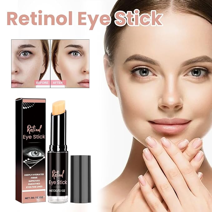 Retinol Eye Stick, Retinol Eye Cream for Dark Circles and Puffiness, Under Eye Cream Anti Aging, Retinol Eye Balm Reduce Fine Lines and Dark Circles, Visible Results in 3-4 Weeks-Velvo Beauty